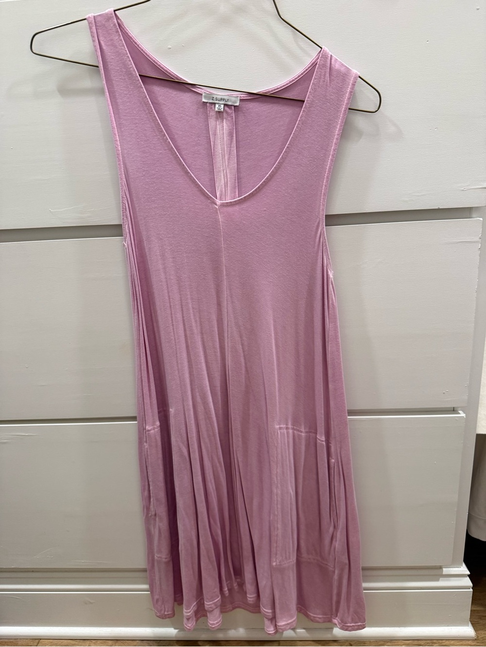Z Supply Asymmetrical Tank Dress in Light Pink